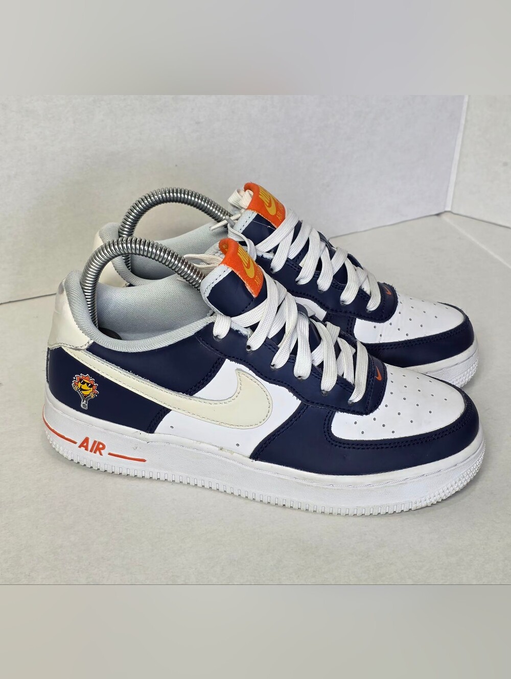 Nike Air Force 1 LV8 UV Reactive Youth Sneakers Sz 4.5Y Swoosh Navy Blue